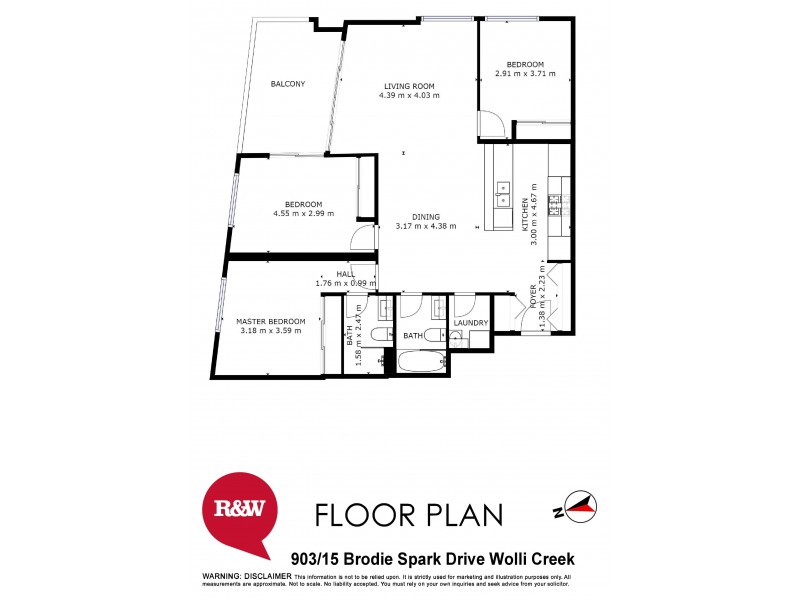 903/15 Brodie Spark Drive, Wolli Creek NSW 2205 Floorplan