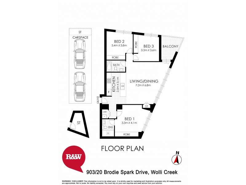 903/20 Brodie Spark Drive, Wolli Creek NSW 2205 Floorplan