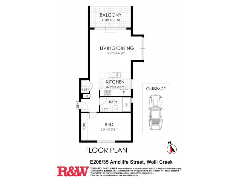 E208/35 Arncliffe Street, Wolli Creek NSW 2205 Floorplan