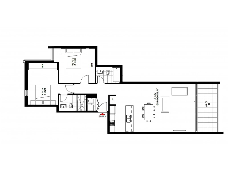 419/99b Bonar Street, Wolli Creek NSW 2205 Floorplan