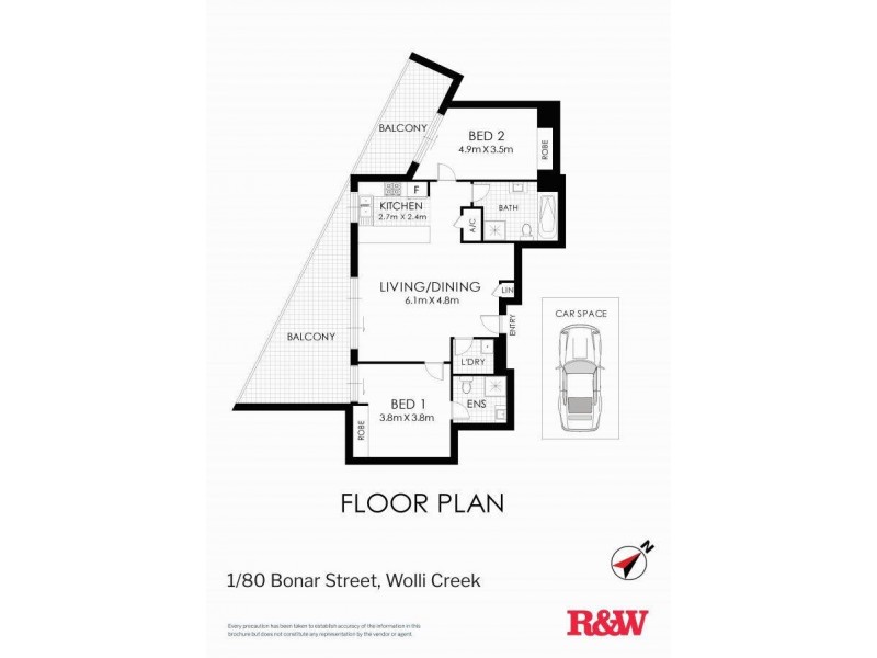 1/80 Bonar Street, Wolli Creek NSW 2205 Floorplan