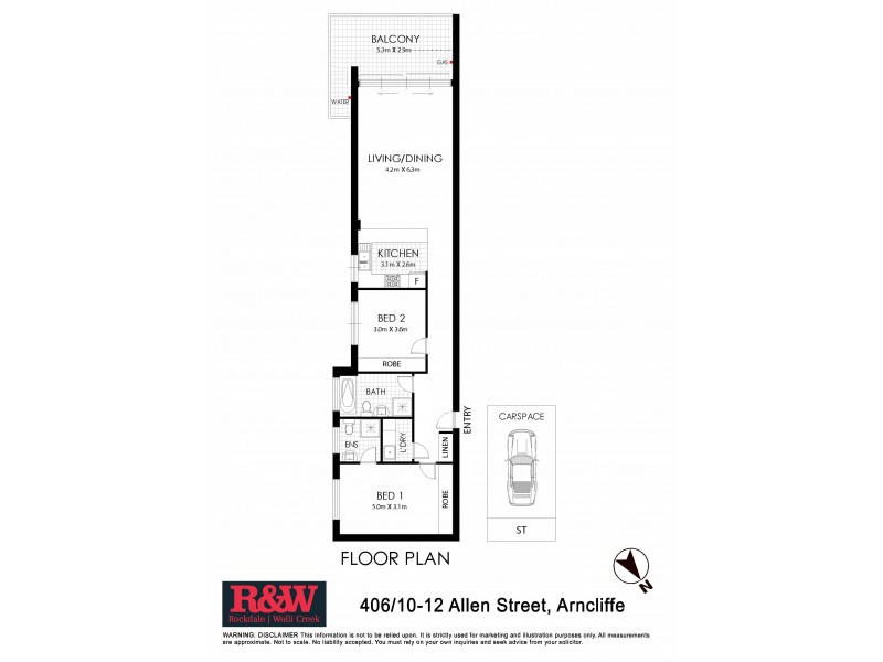 406/10-12 Allen Street, Wolli Creek NSW 2205 Floorplan