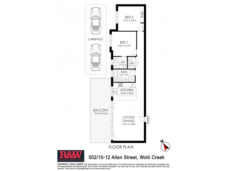 502/10 Allen Street, Wolli Creek NSW 2205 Floorplan