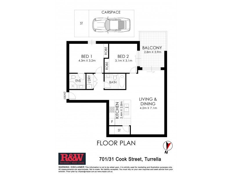 701/31 Cook Street, Turrella NSW 2205 Floorplan