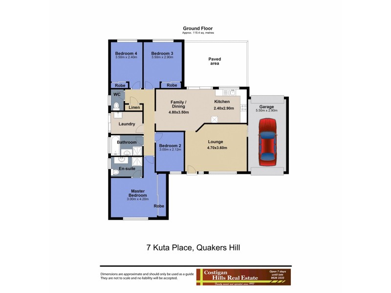 7 Kuta Place, Quakers Hill NSW 2763 Floorplan