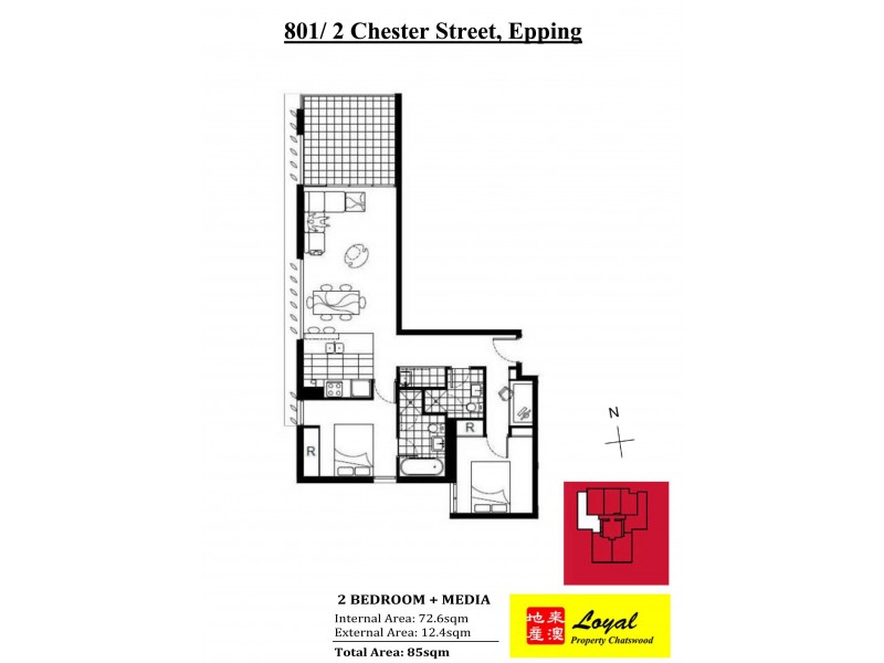 801/2 Chester Street, Epping NSW 2121 Floorplan