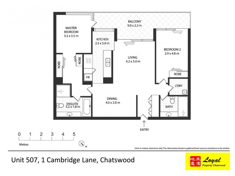 507/1 Cambridge Lane, Chatswood NSW 2067 Floorplan