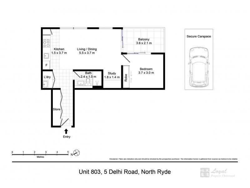 803/5 Delhi Road, North Ryde NSW 2113 Floorplan