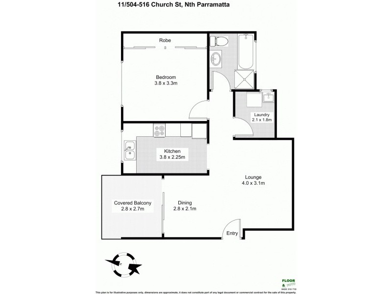 11/504 Church St, North Parramatta NSW 2151 Floorplan
