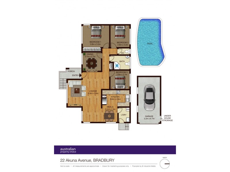 22 Akuna Ave, Bradbury NSW 2560 Floorplan