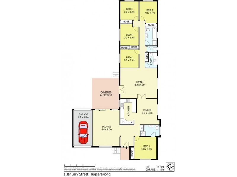 1 JANUARY ST, Tuggerawong NSW 2259 Floorplan