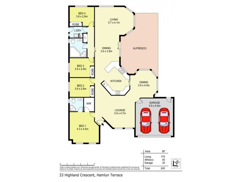 33 Highland Crescent, Hamlyn Terrace NSW 2259 Floorplan