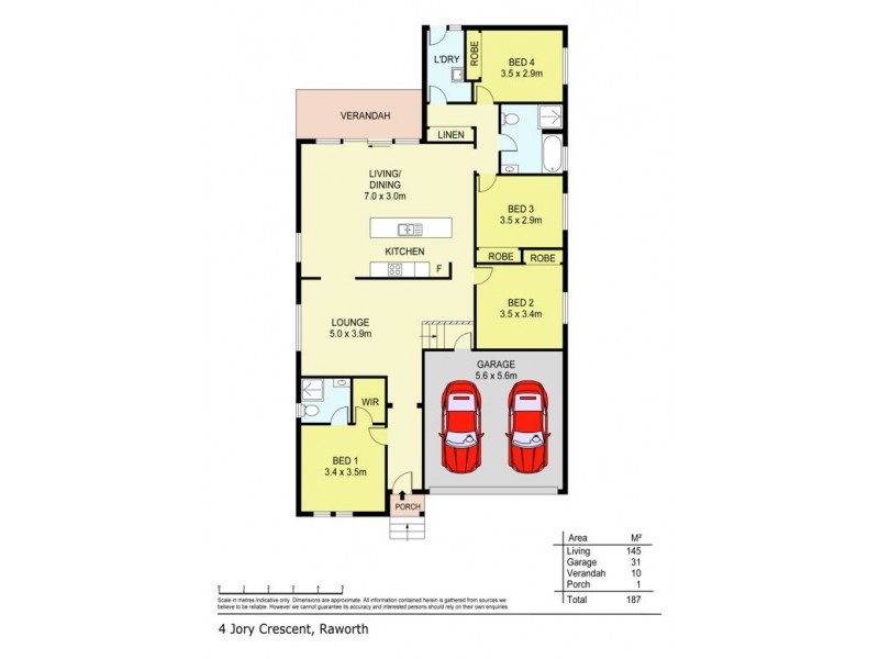 4 Jory Cr, Raworth NSW 2321 Floorplan
