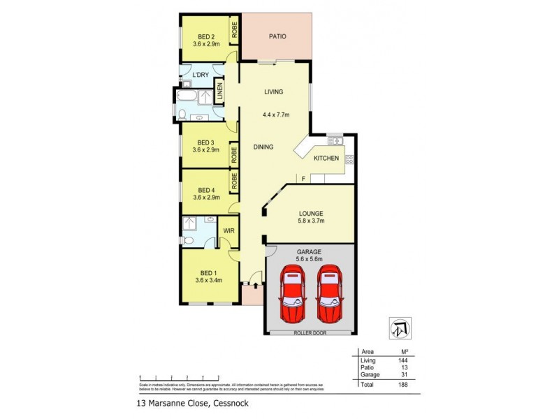 13 Marsanne Close, Cessnock NSW 2325 Floorplan