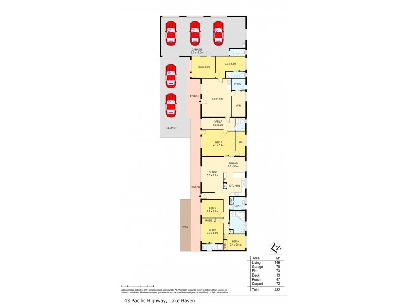 43 Pacific Highway, Lake Haven NSW 2263 Floorplan