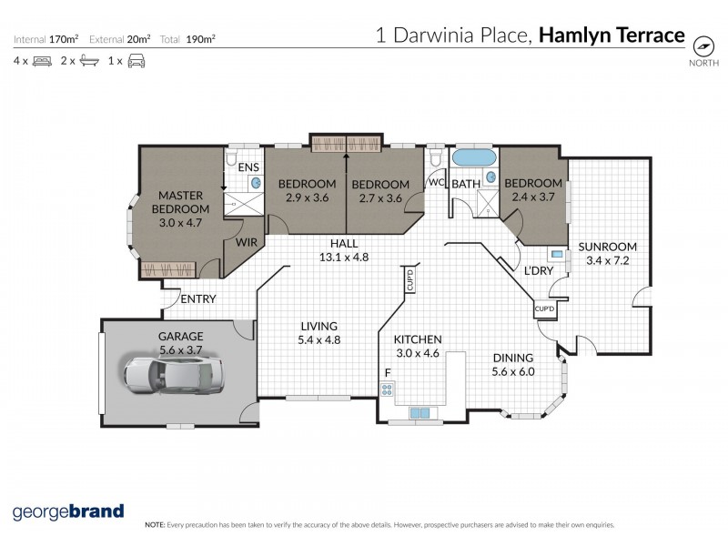 1 Darwinia Place, Hamlyn Terrace NSW 2259 Floorplan