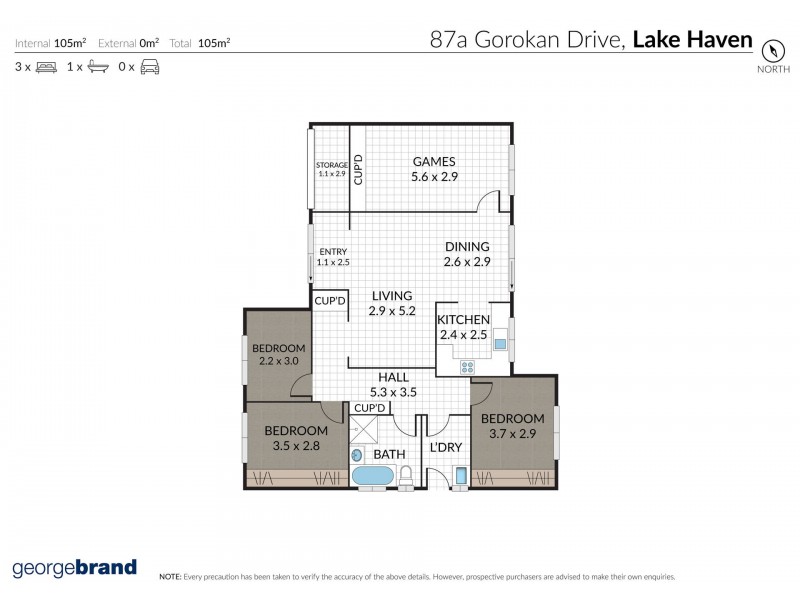 87A Gorokan Drive, Lake Haven NSW 2263 Floorplan