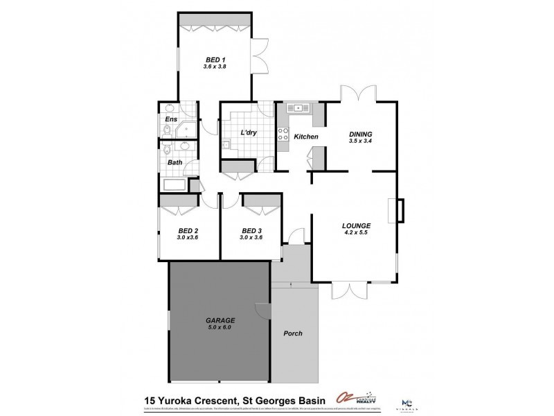 15 Yuroka Crescent, St Georges Basin NSW 2540 Floorplan