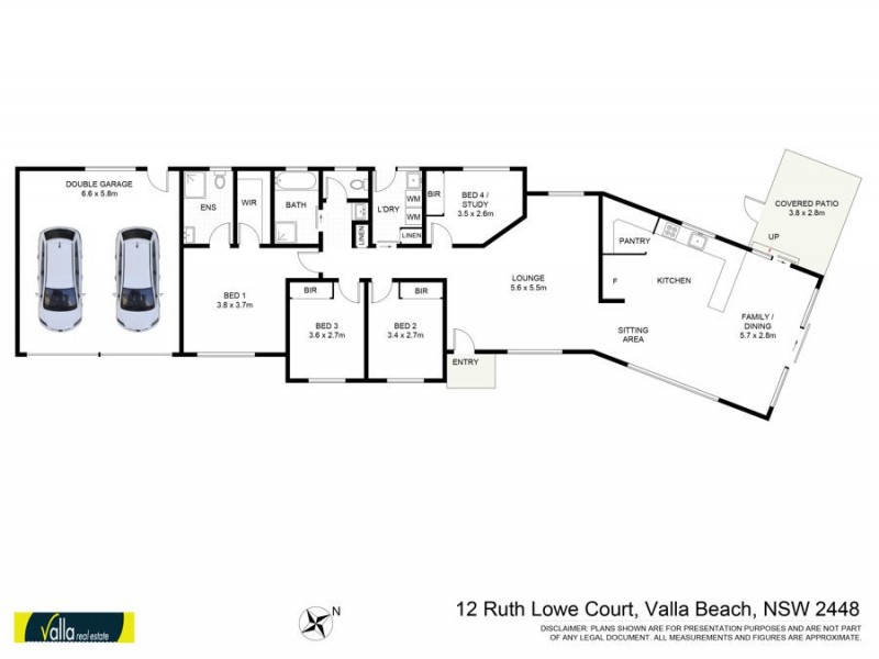 12 Ruth Lowe Court, Valla Beach NSW 2448 Floorplan