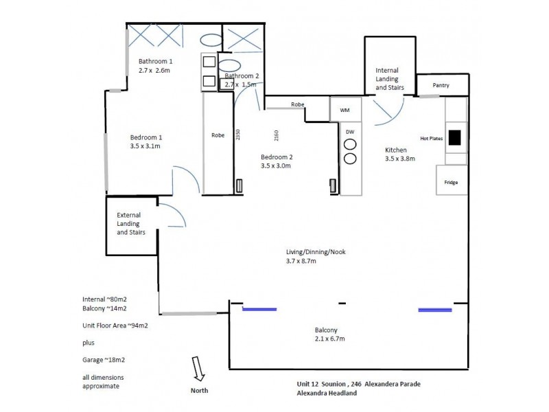 12/246 Alexandra Parade, Alexandra Headland QLD 4572 Floorplan