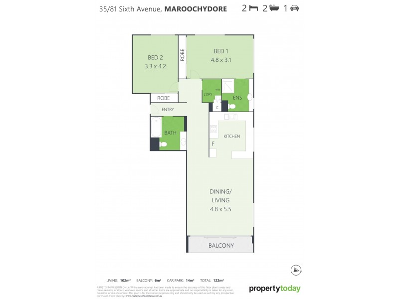 35/81 Sixth Avenue, Maroochydore QLD 4558 Floorplan