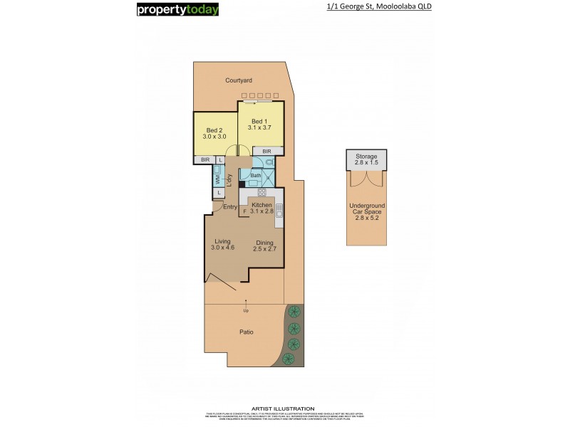 1/1 George Street, Alexandra Headland QLD 4572 Floorplan