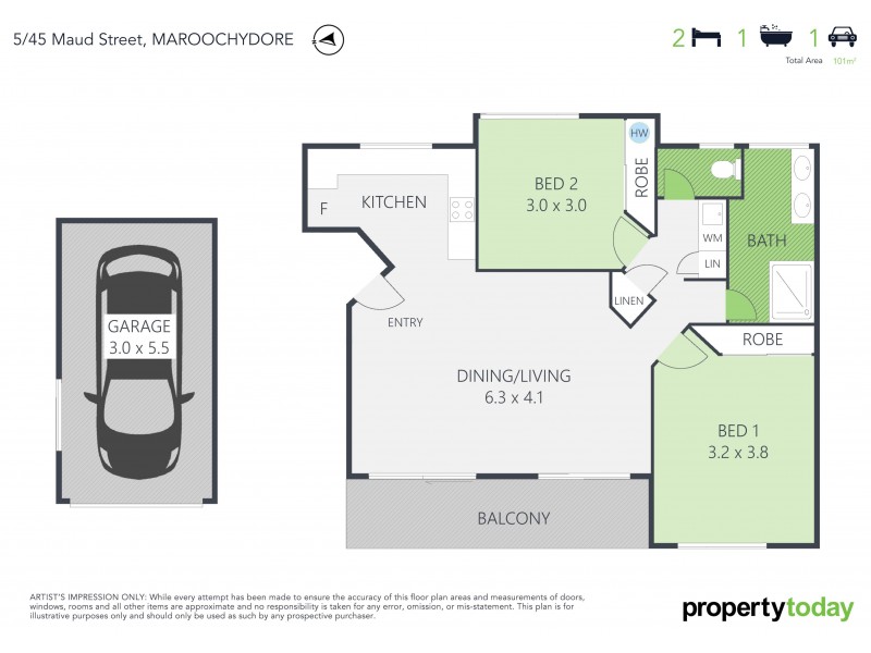 5/45 Maud Street, Maroochydore QLD 4558 Floorplan