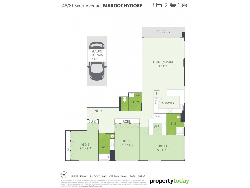 48/81 Sixth Avenue, Maroochydore QLD 4558 Floorplan