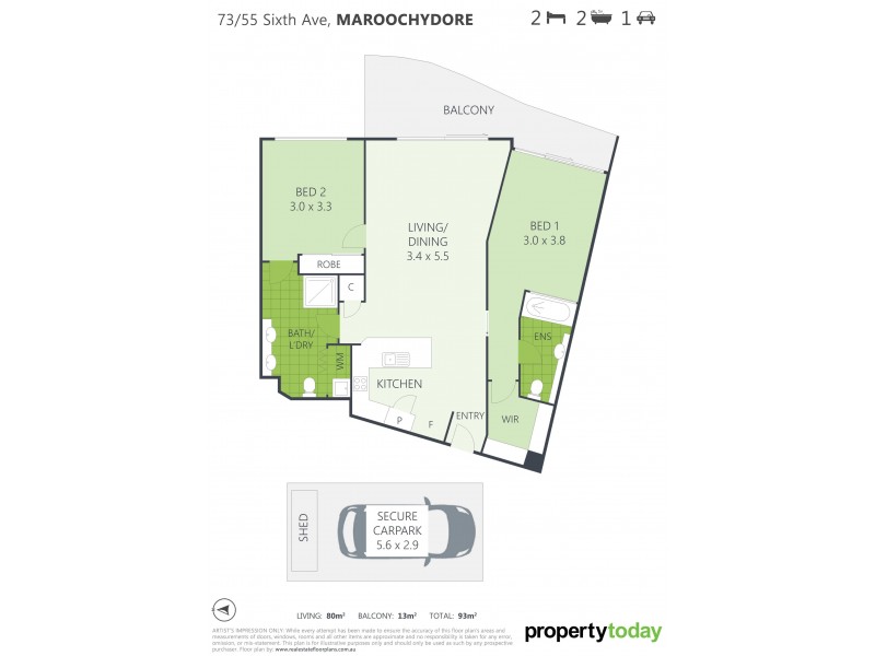 73/55 Sixth Avenue, Maroochydore QLD 4558 Floorplan