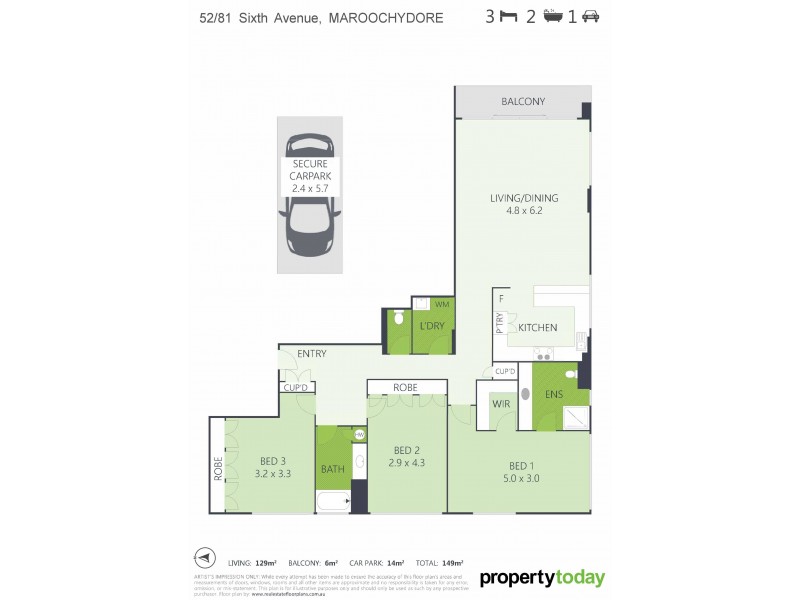 52/81 Sixth Avenue, Maroochydore QLD 4558 Floorplan