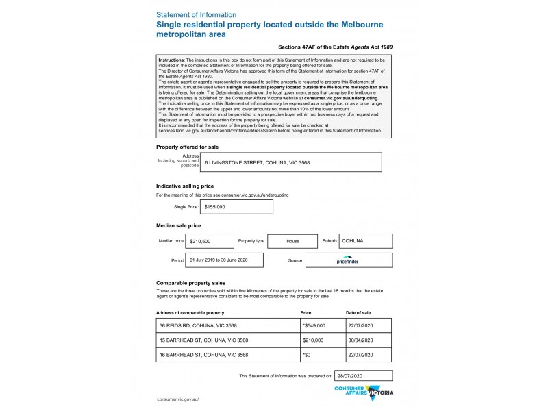 6 LIVINGSTONE STREET, Cohuna VIC 3568