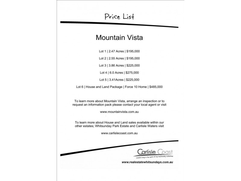 LOT 3 MOUNTAIN VISTA ESTATE, Midge Point QLD 4799