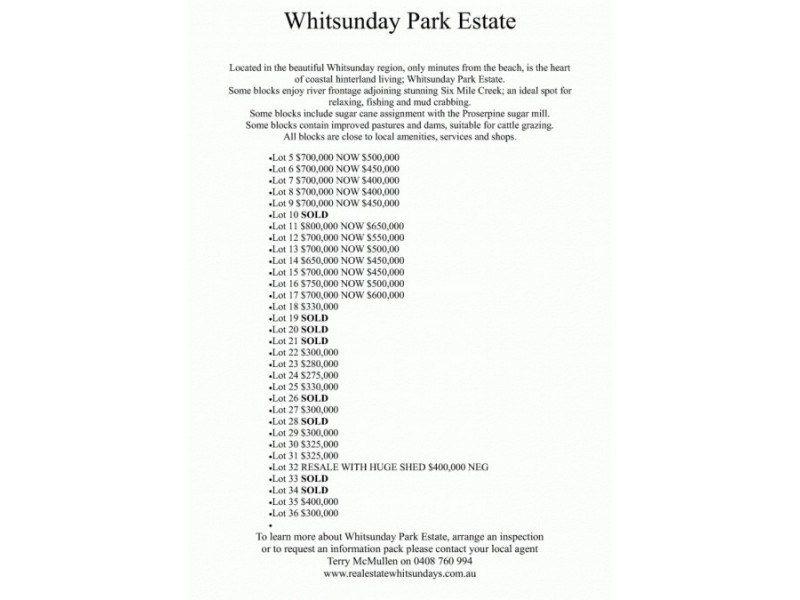 LOTS 15,16, &17, LINDEMAN DR, Bloomsbury QLD 4799 Floorplan