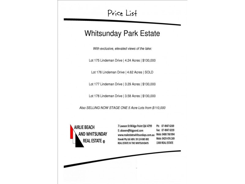 LINDEMAN DRIVE MIDGE POINT, Bloomsbury QLD 4799