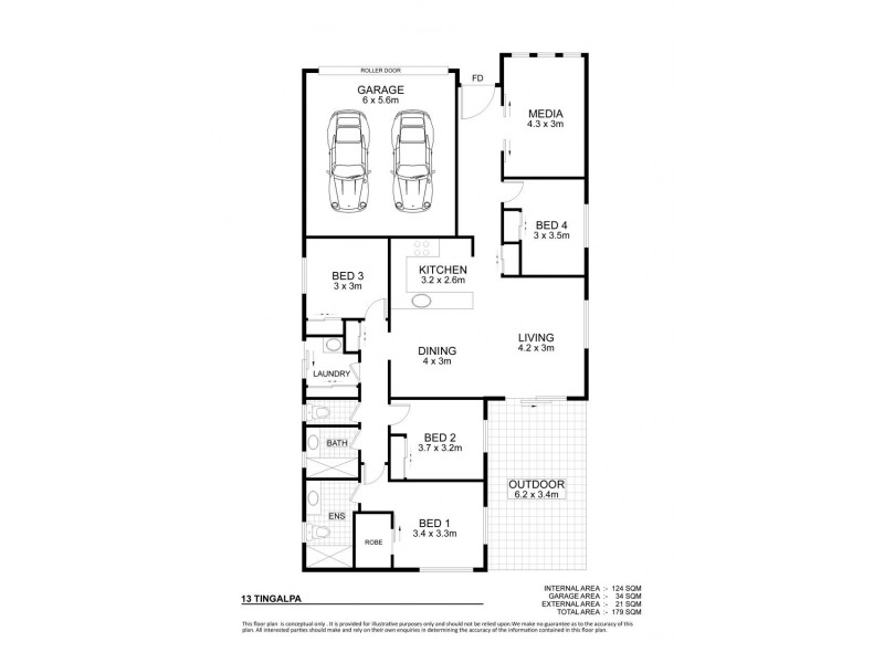 13 Tingalpa Way, Bohle Plains QLD 4817 Floorplan