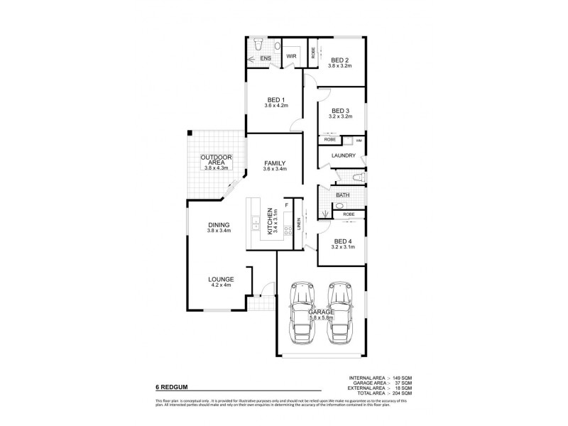 6 Redgum Court, Mount Louisa QLD 4814 Floorplan