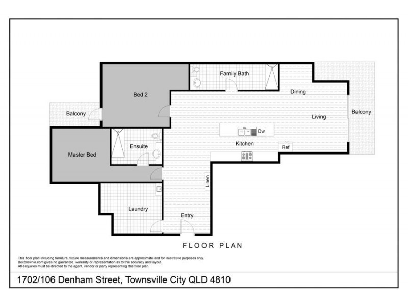 1702/106 Denham Street, Townsville City QLD 4810 Floorplan