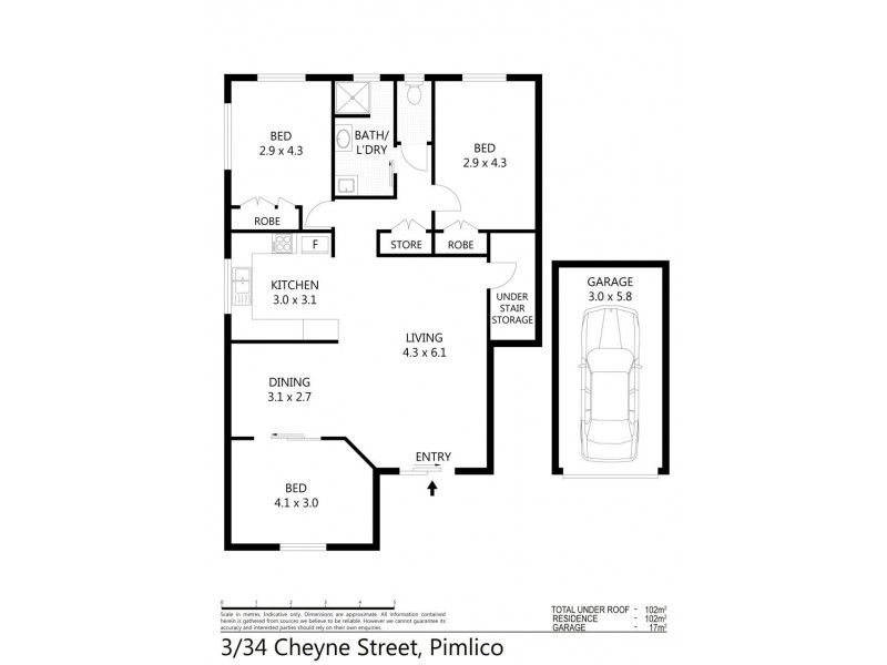 3/34 Cheyne Street, Pimlico QLD 4812 Floorplan