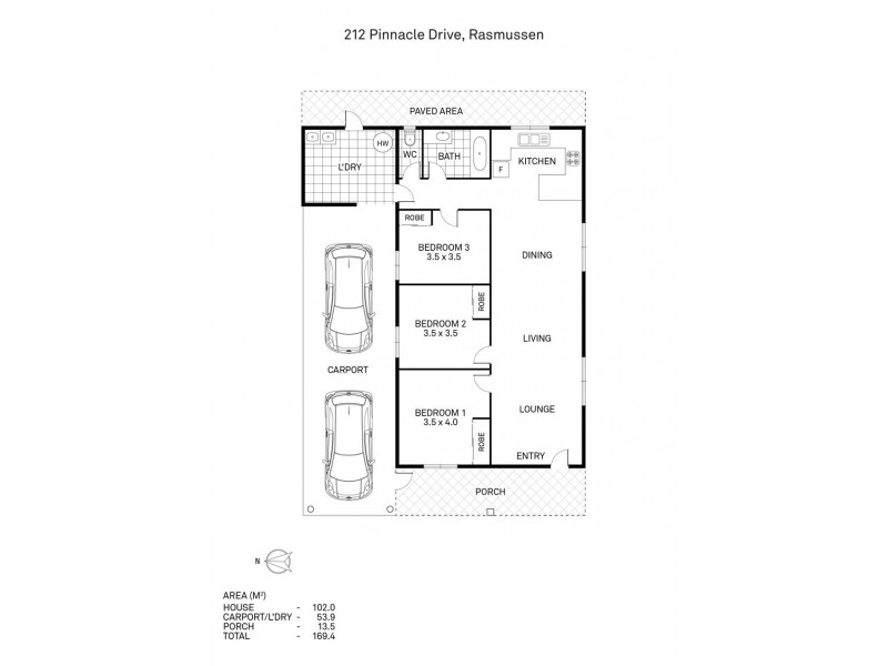 212 Pinnacle Drive, Rasmussen QLD 4815 Floorplan