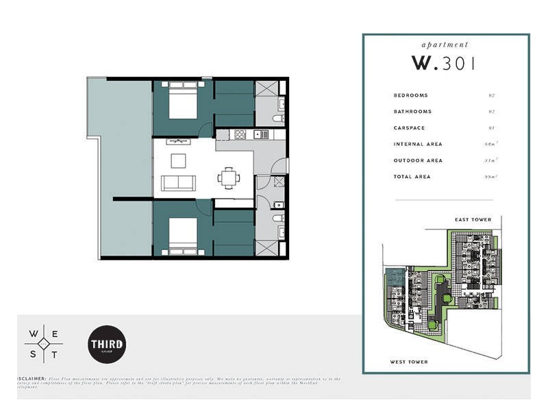W301/9 Station Street, Wickham NSW 2293 Floorplan