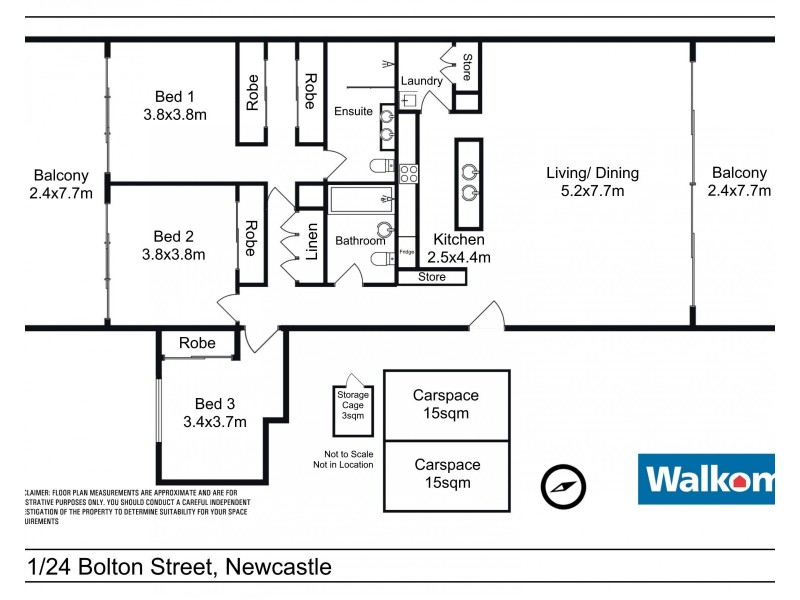 601/24 Bolton Street, Newcastle NSW 2300 Floorplan