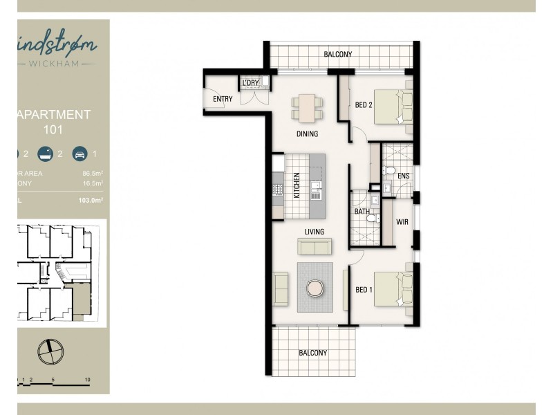 101/9 Union Street, Wickham NSW 2293 Floorplan