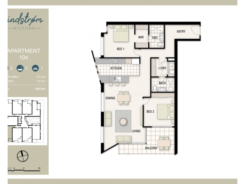 104/9 Union Street, Wickham NSW 2293 Floorplan