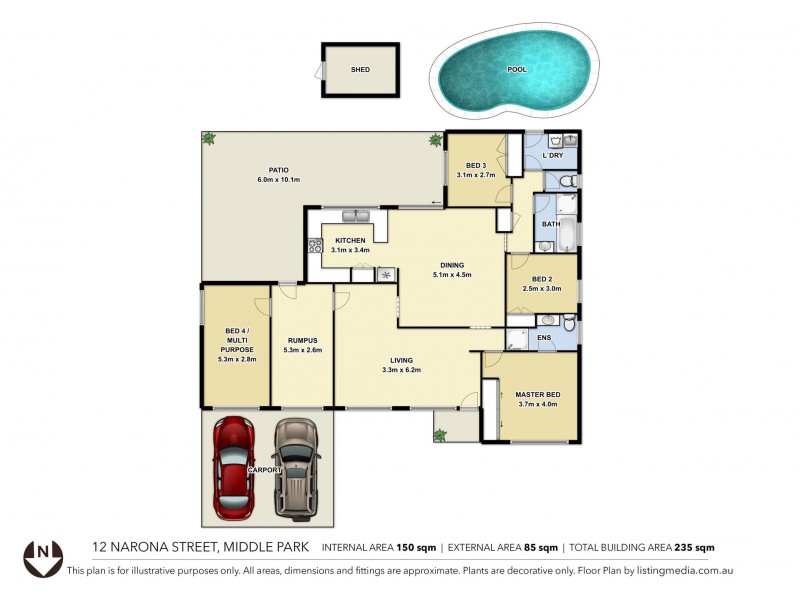 12 Narona Street, Middle Park QLD 4074 Floorplan