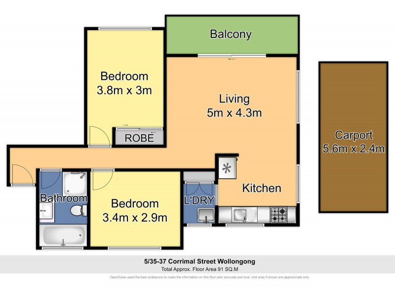 5/35-37 Corrimal Street, Wollongong NSW 2500 Floorplan