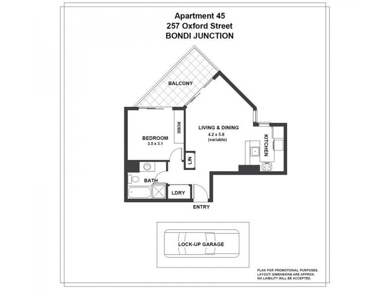 645/257 Oxford Street, Bondi Junction NSW 2022 Floorplan