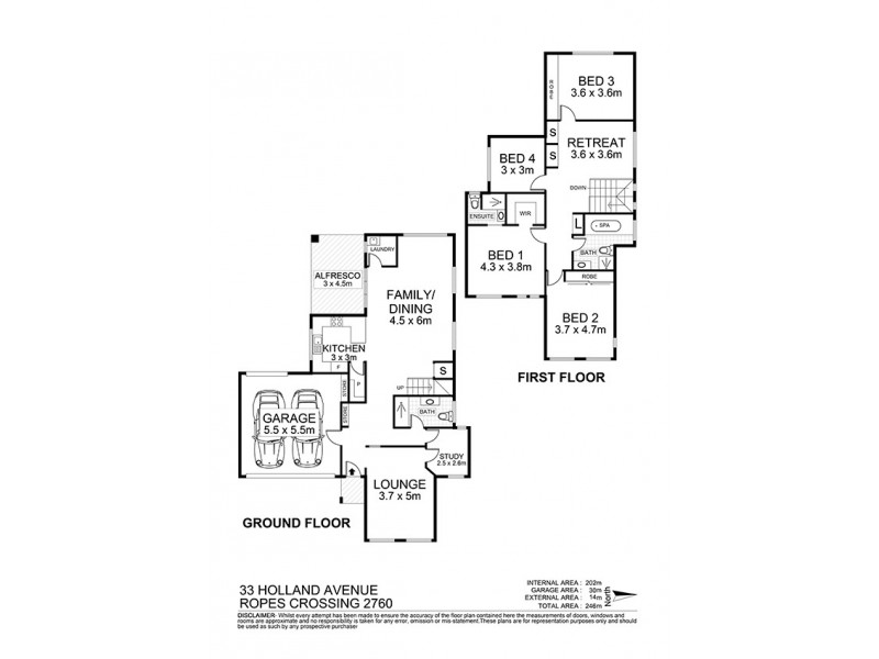 33 Holland Avenue St, Ropes Crossing NSW 2760 Floorplan