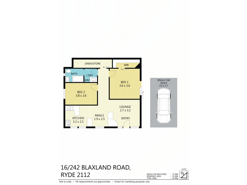 16/242 Blaxland, Ryde NSW 2112 Floorplan