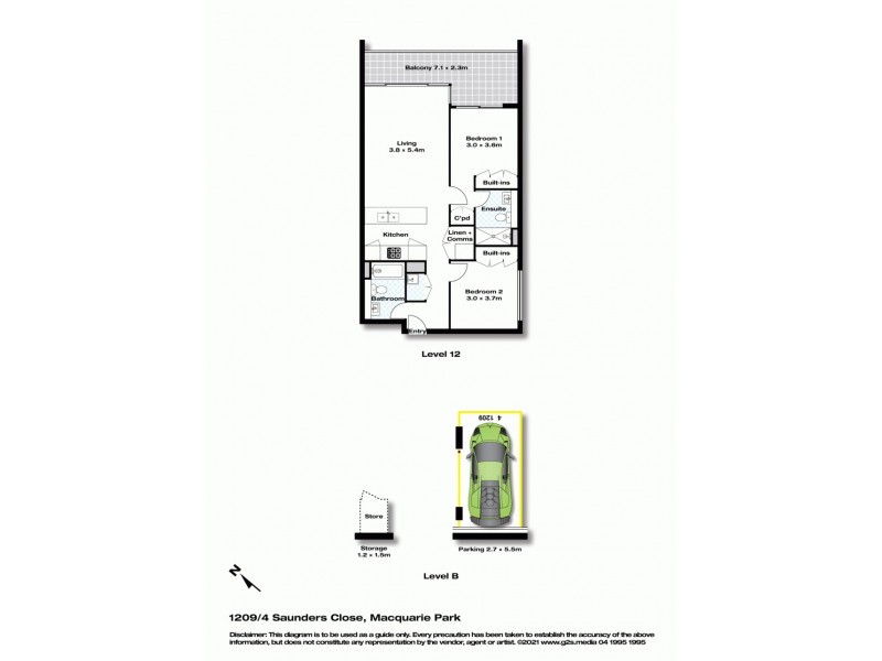 1209/4 Saunders Close, Macquarie Park NSW 2113 Floorplan