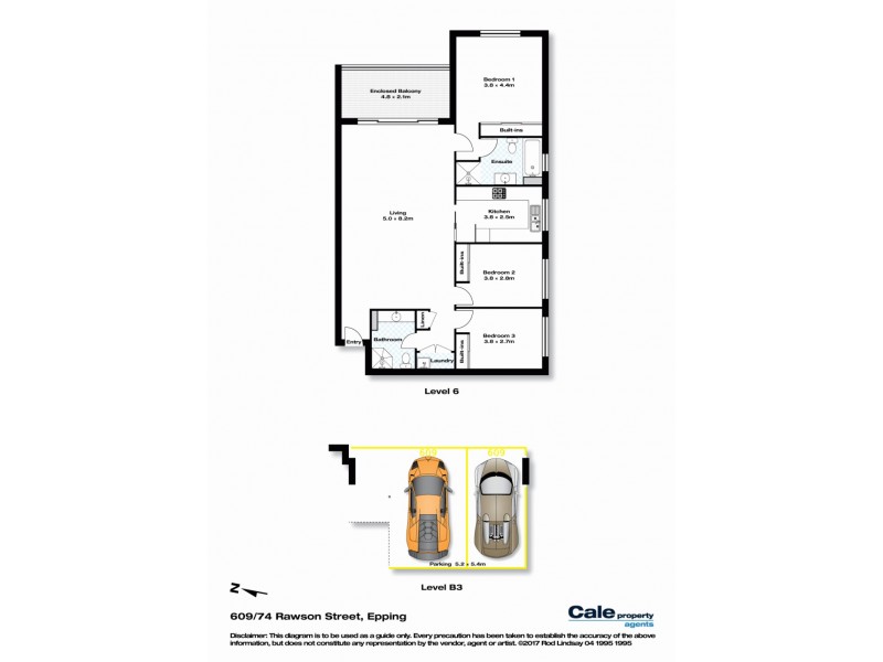 609/76 Rawson Street, Epping NSW 2121 Floorplan